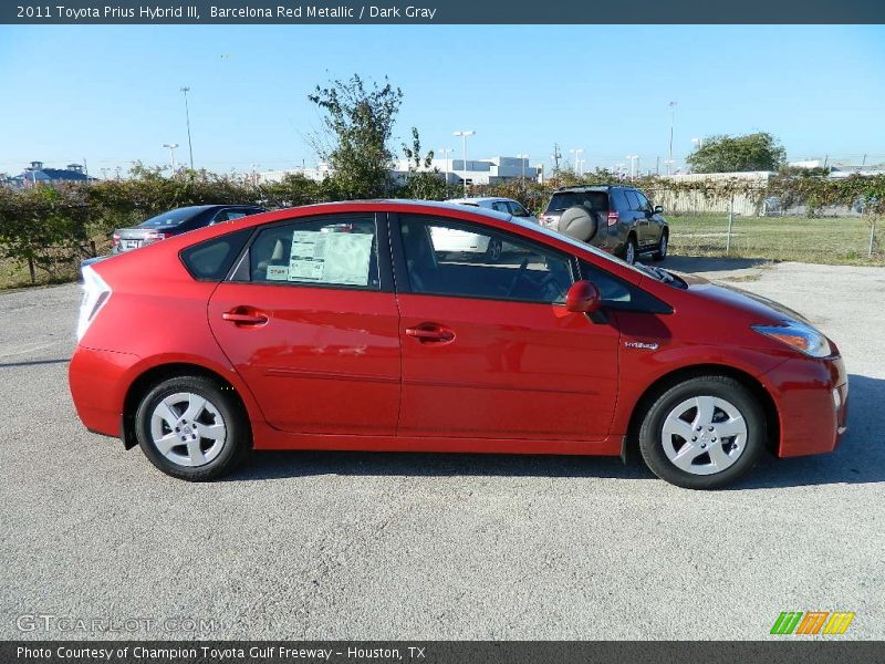 Barcelona Red Metallic / Dark Gray 2011 Toyota Prius Hybrid III