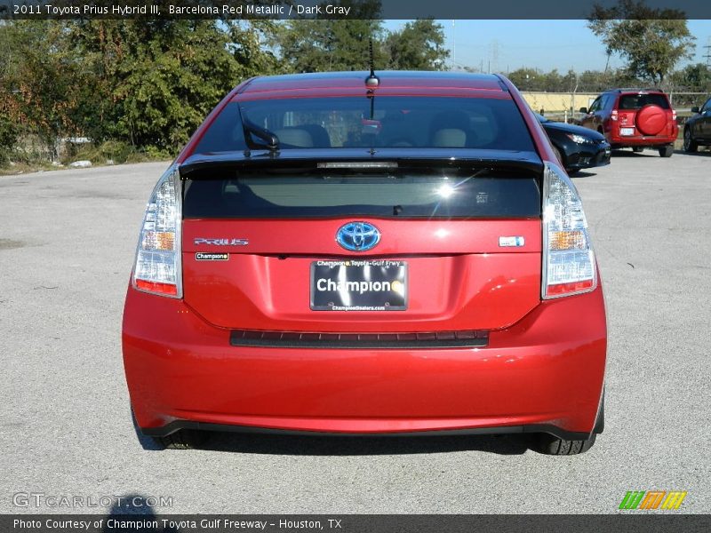 Barcelona Red Metallic / Dark Gray 2011 Toyota Prius Hybrid III