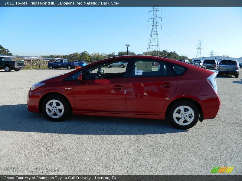 Barcelona Red Metallic / Dark Gray 2011 Toyota Prius Hybrid III