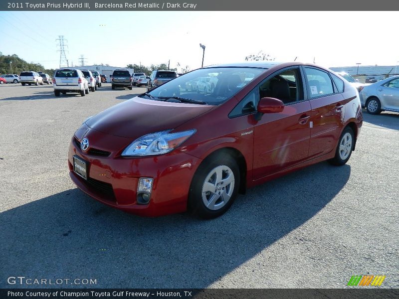 Barcelona Red Metallic / Dark Gray 2011 Toyota Prius Hybrid III