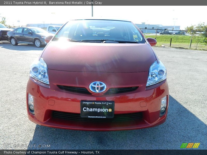 Barcelona Red Metallic / Dark Gray 2011 Toyota Prius Hybrid III