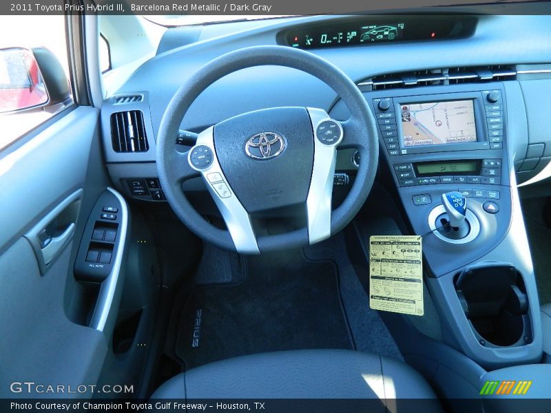 Barcelona Red Metallic / Dark Gray 2011 Toyota Prius Hybrid III