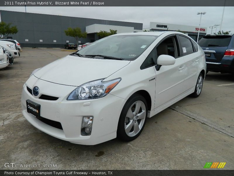 Blizzard White Pearl / Bisque 2011 Toyota Prius Hybrid V