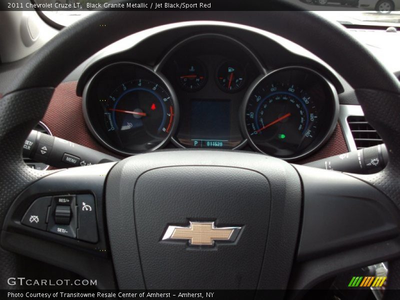 Black Granite Metallic / Jet Black/Sport Red 2011 Chevrolet Cruze LT