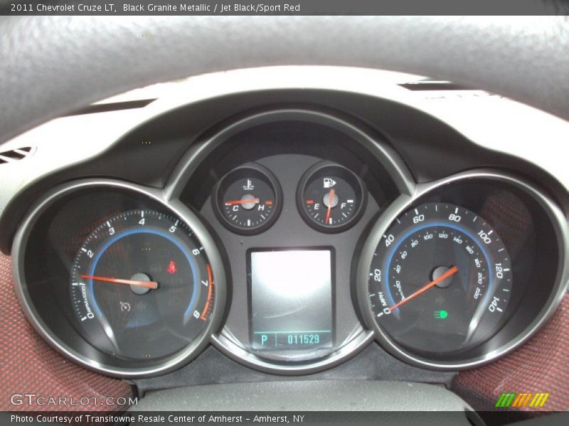 Black Granite Metallic / Jet Black/Sport Red 2011 Chevrolet Cruze LT