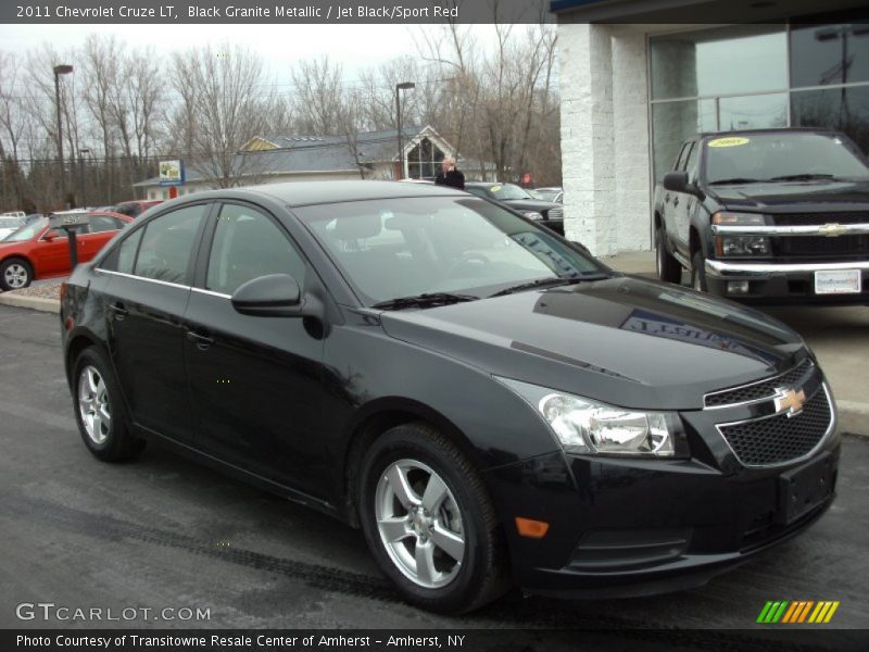 Black Granite Metallic / Jet Black/Sport Red 2011 Chevrolet Cruze LT