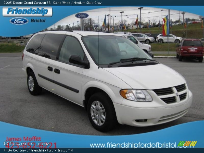 Stone White / Medium Slate Gray 2005 Dodge Grand Caravan SE