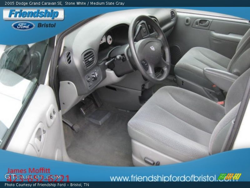 Stone White / Medium Slate Gray 2005 Dodge Grand Caravan SE