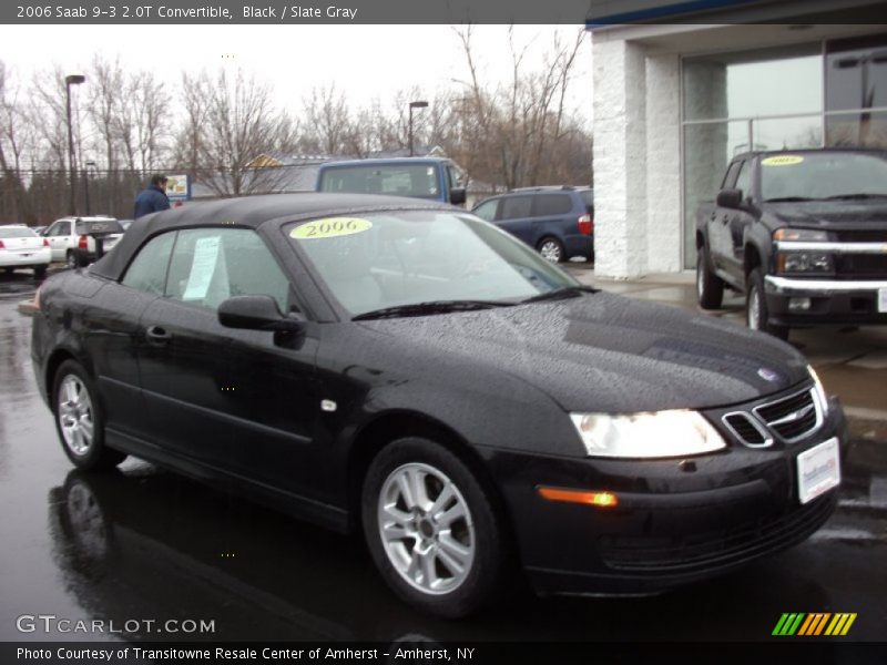 Black / Slate Gray 2006 Saab 9-3 2.0T Convertible