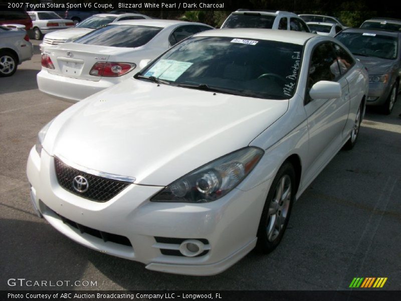Blizzard White Pearl / Dark Charcoal 2007 Toyota Solara Sport V6 Coupe