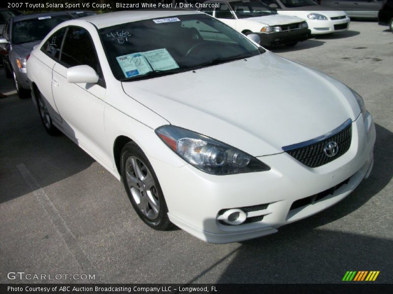 Blizzard White Pearl / Dark Charcoal 2007 Toyota Solara Sport V6 Coupe