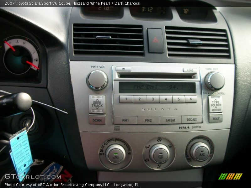 Blizzard White Pearl / Dark Charcoal 2007 Toyota Solara Sport V6 Coupe