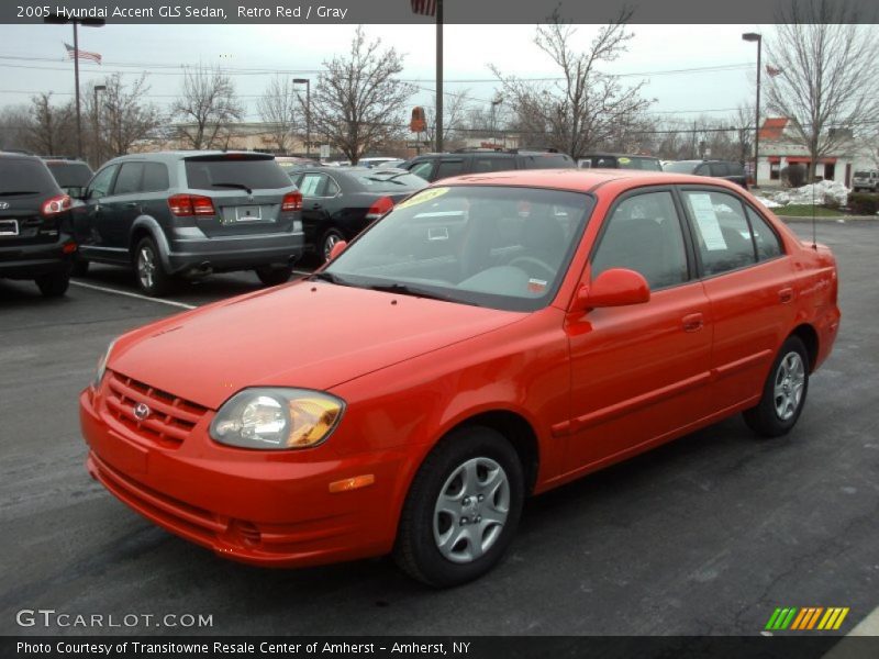 Retro Red / Gray 2005 Hyundai Accent GLS Sedan