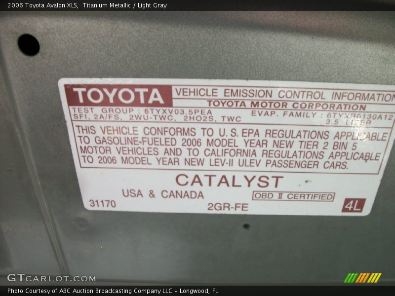 Titanium Metallic / Light Gray 2006 Toyota Avalon XLS
