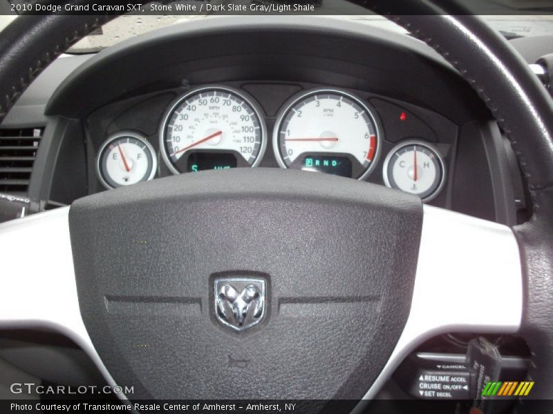 Stone White / Dark Slate Gray/Light Shale 2010 Dodge Grand Caravan SXT