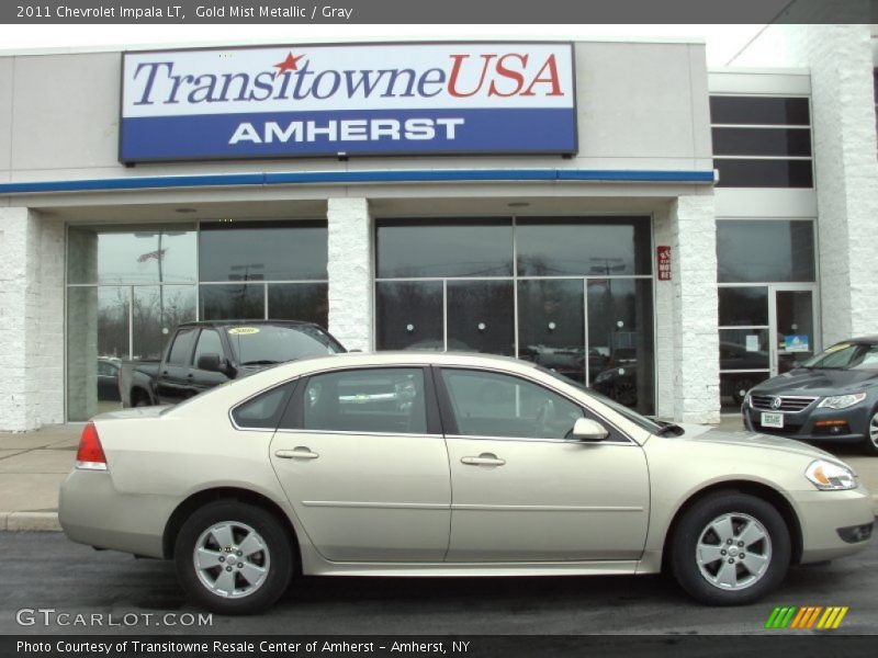 Gold Mist Metallic / Gray 2011 Chevrolet Impala LT