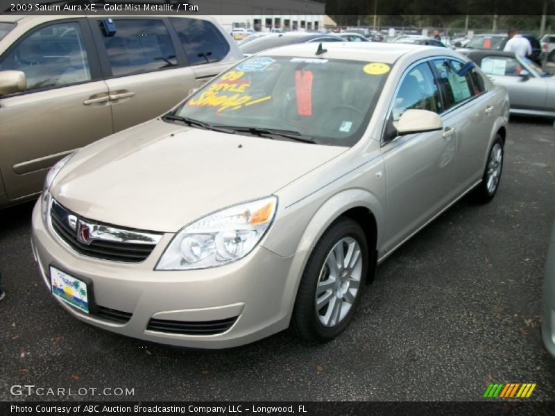 Gold Mist Metallic / Tan 2009 Saturn Aura XE