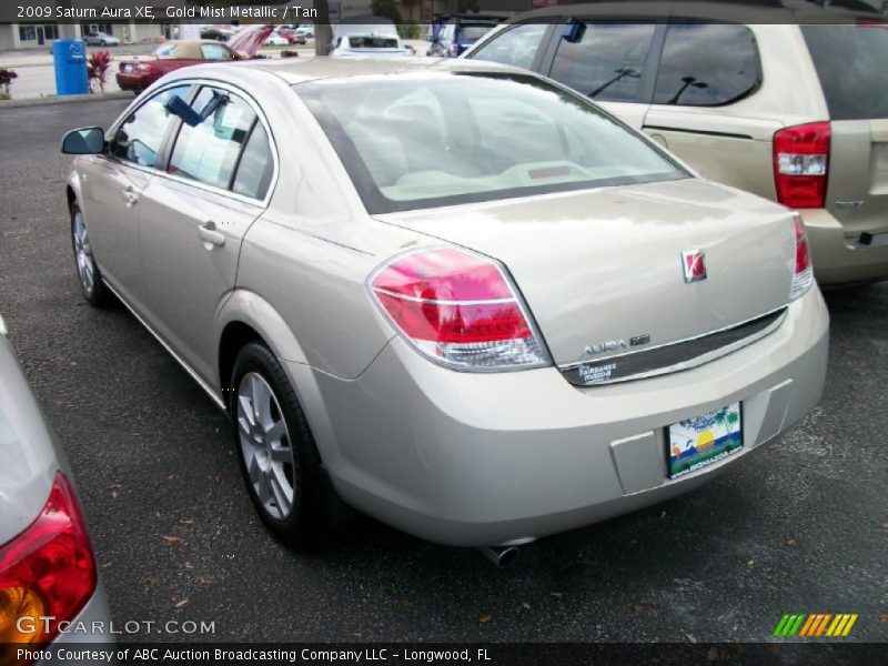 Gold Mist Metallic / Tan 2009 Saturn Aura XE