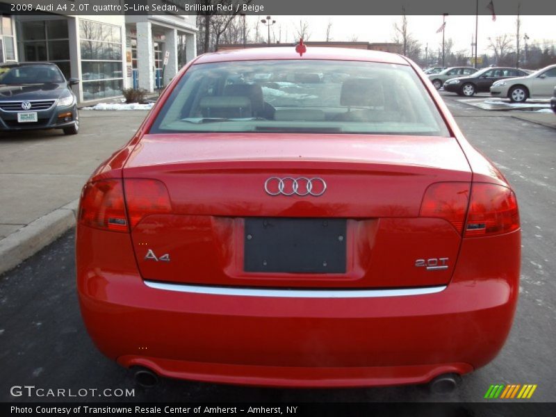 Brilliant Red / Beige 2008 Audi A4 2.0T quattro S-Line Sedan