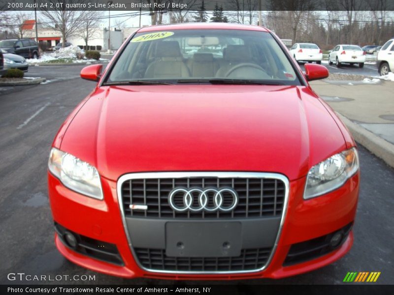 Brilliant Red / Beige 2008 Audi A4 2.0T quattro S-Line Sedan