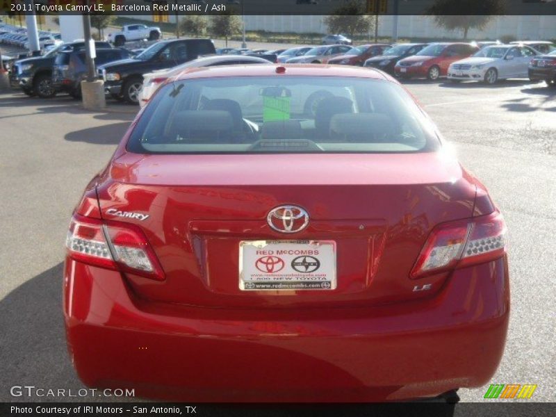 Barcelona Red Metallic / Ash 2011 Toyota Camry LE