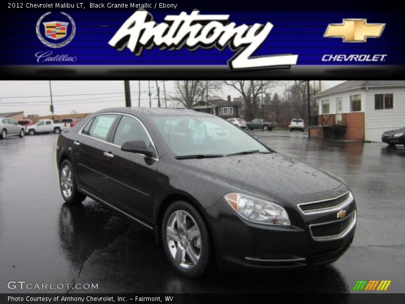 Black Granite Metallic / Ebony 2012 Chevrolet Malibu LT