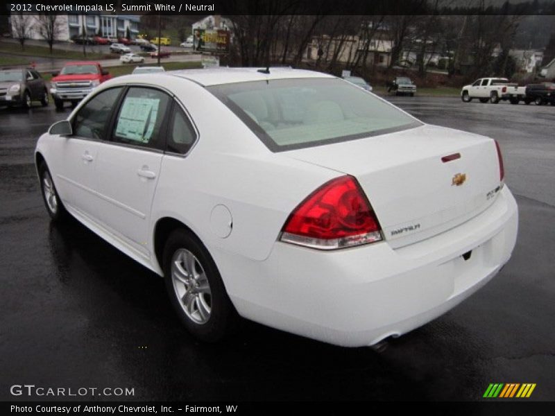 Summit White / Neutral 2012 Chevrolet Impala LS