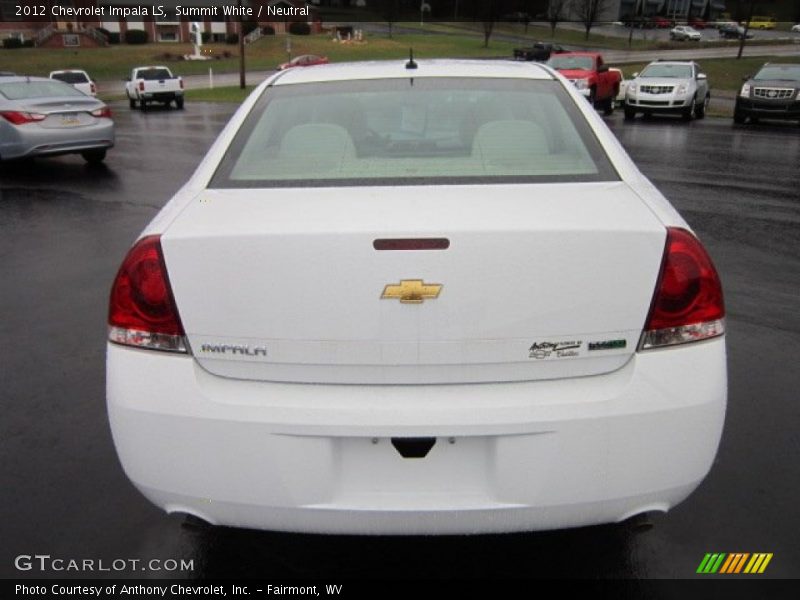 Summit White / Neutral 2012 Chevrolet Impala LS