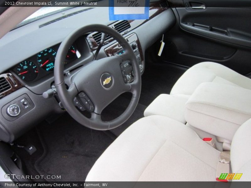 Summit White / Neutral 2012 Chevrolet Impala LS