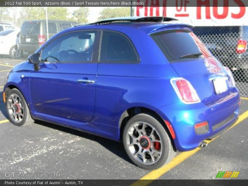 Azzurro (Blue) / Sport Tessuto Nero/Nero (Black/Black) 2012 Fiat 500 Sport