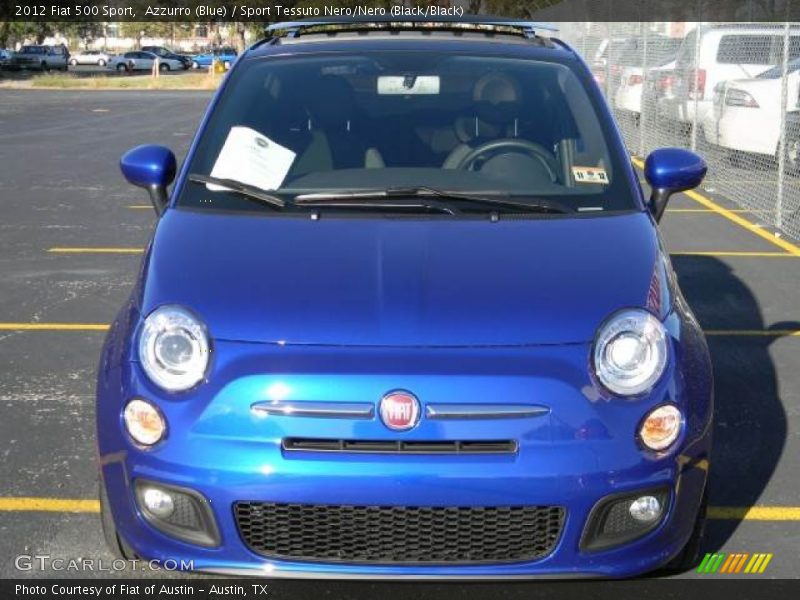 Azzurro (Blue) / Sport Tessuto Nero/Nero (Black/Black) 2012 Fiat 500 Sport