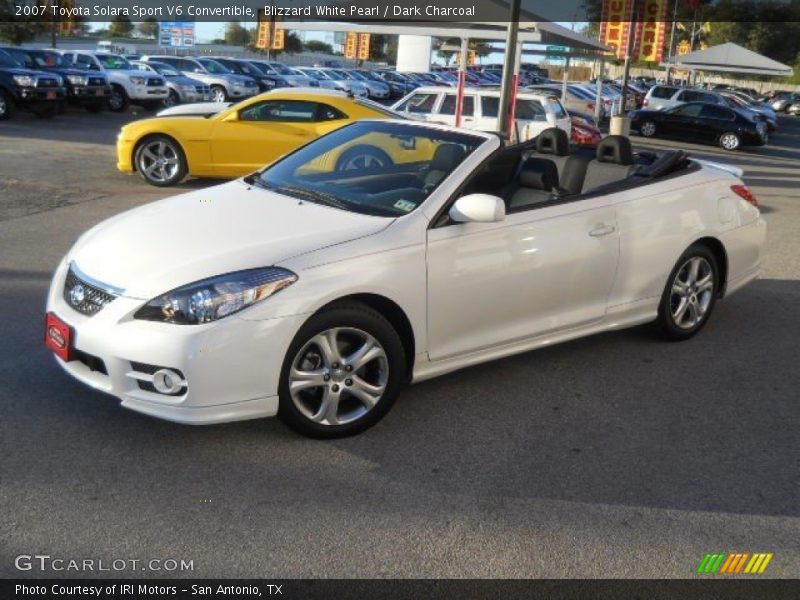 Blizzard White Pearl / Dark Charcoal 2007 Toyota Solara Sport V6 Convertible