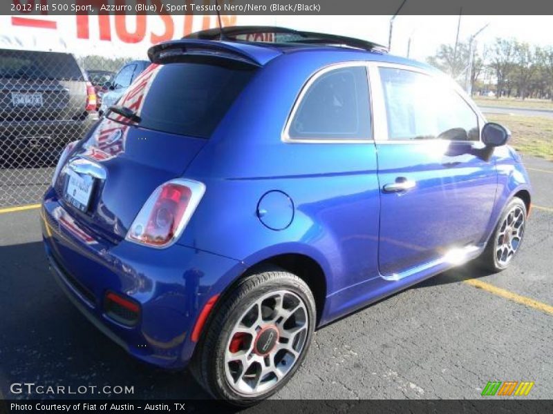 Azzurro (Blue) / Sport Tessuto Nero/Nero (Black/Black) 2012 Fiat 500 Sport