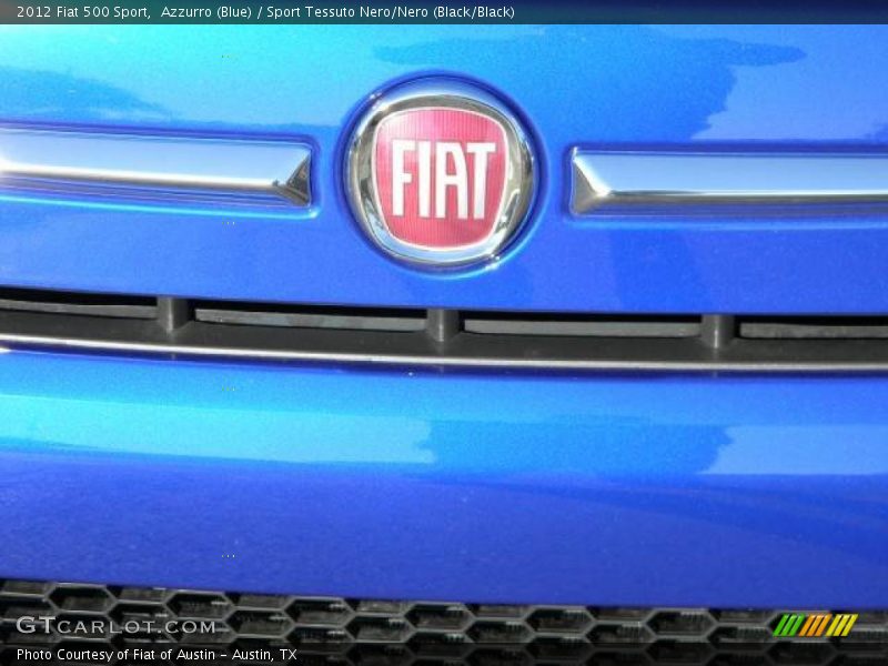 Azzurro (Blue) / Sport Tessuto Nero/Nero (Black/Black) 2012 Fiat 500 Sport