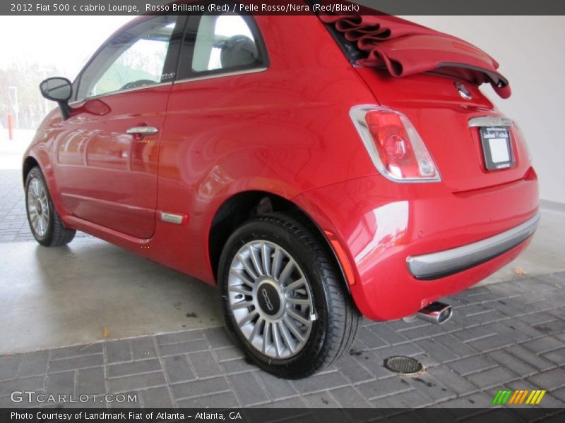 Rosso Brillante (Red) / Pelle Rosso/Nera (Red/Black) 2012 Fiat 500 c cabrio Lounge