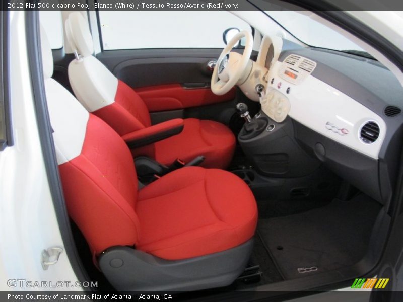 Bianco (White) / Tessuto Rosso/Avorio (Red/Ivory) 2012 Fiat 500 c cabrio Pop