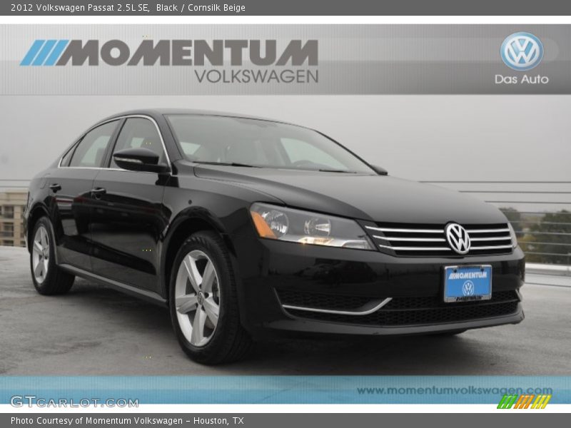 Black / Cornsilk Beige 2012 Volkswagen Passat 2.5L SE