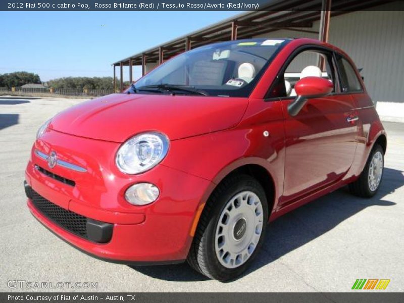 Front 3/4 View of 2012 500 c cabrio Pop