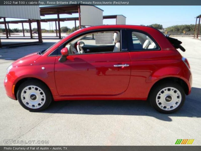 Rosso Brillante (Red) / Tessuto Rosso/Avorio (Red/Ivory) 2012 Fiat 500 c cabrio Pop