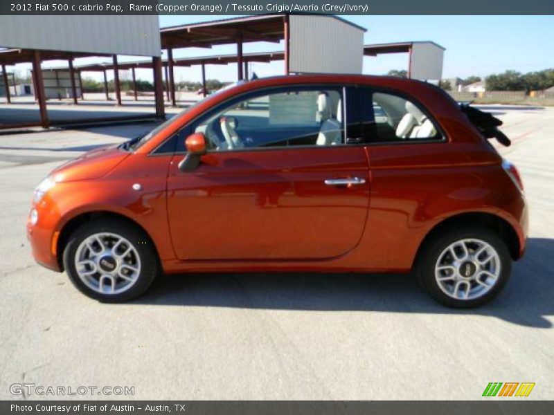 Rame (Copper Orange) / Tessuto Grigio/Avorio (Grey/Ivory) 2012 Fiat 500 c cabrio Pop