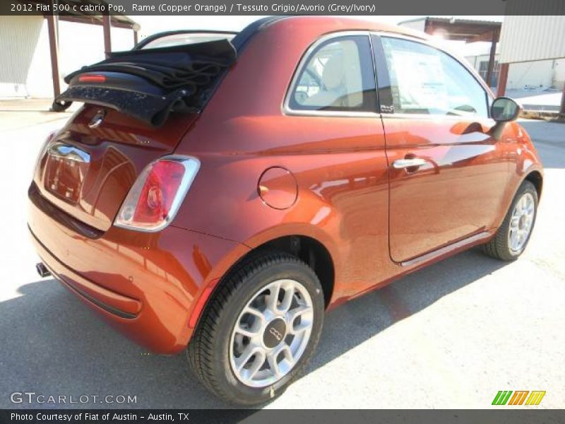 Rame (Copper Orange) / Tessuto Grigio/Avorio (Grey/Ivory) 2012 Fiat 500 c cabrio Pop