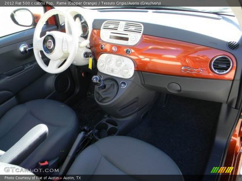 Rame (Copper Orange) / Tessuto Grigio/Avorio (Grey/Ivory) 2012 Fiat 500 c cabrio Pop