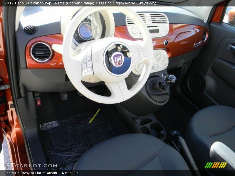 Rame (Copper Orange) / Tessuto Grigio/Avorio (Grey/Ivory) 2012 Fiat 500 c cabrio Pop
