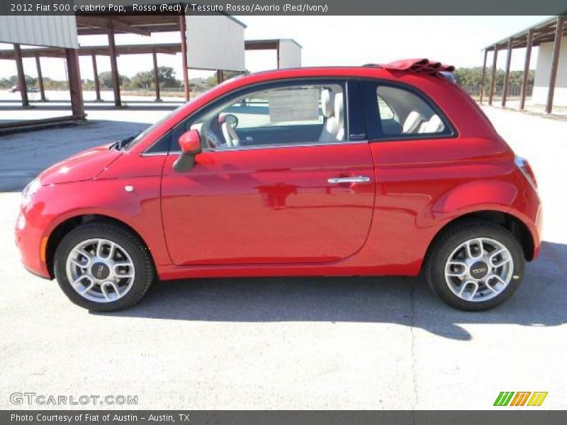 Rosso (Red) / Tessuto Rosso/Avorio (Red/Ivory) 2012 Fiat 500 c cabrio Pop