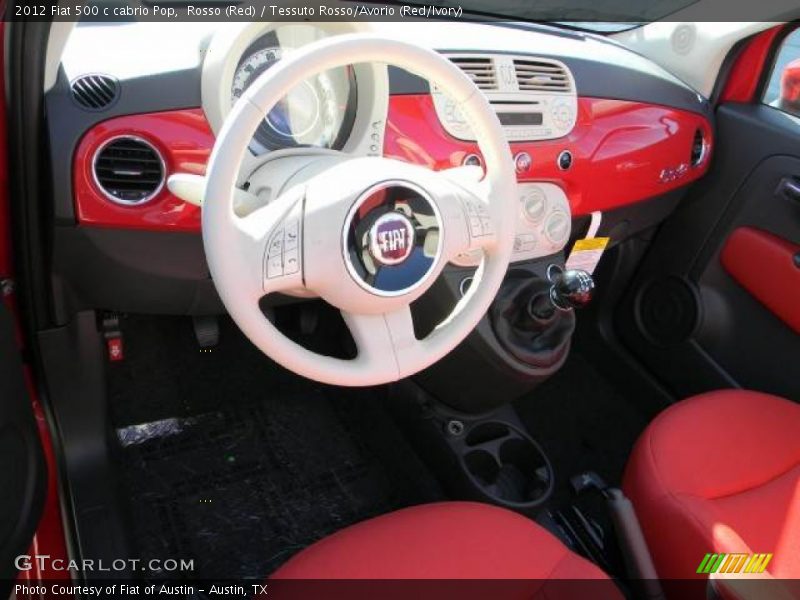 Rosso (Red) / Tessuto Rosso/Avorio (Red/Ivory) 2012 Fiat 500 c cabrio Pop