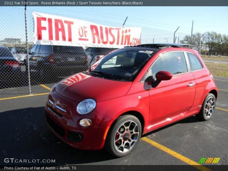 Rosso Brillante (Red) / Sport Tessuto Nero/Nero (Black/Black) 2012 Fiat 500 Sport