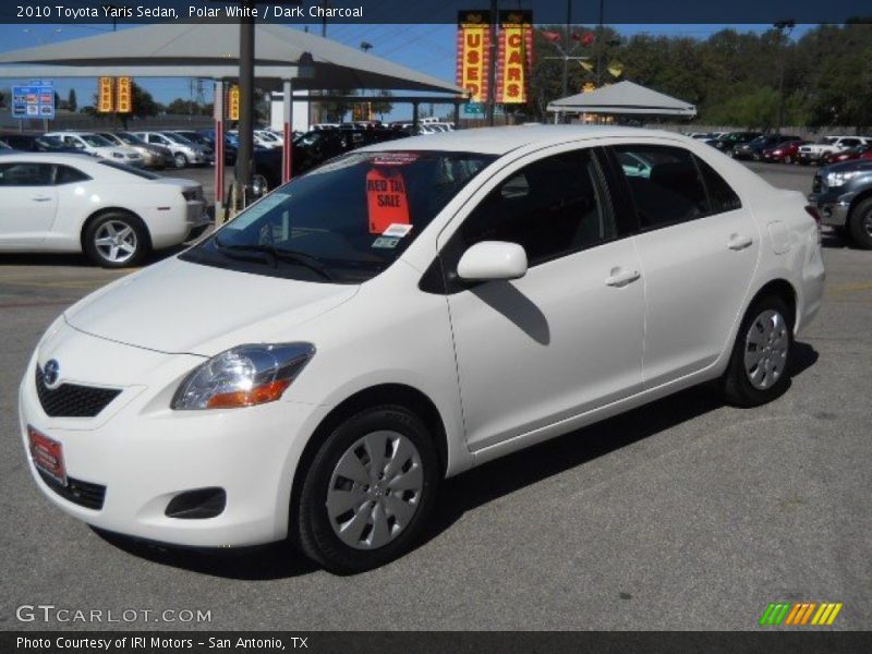 Polar White / Dark Charcoal 2010 Toyota Yaris Sedan