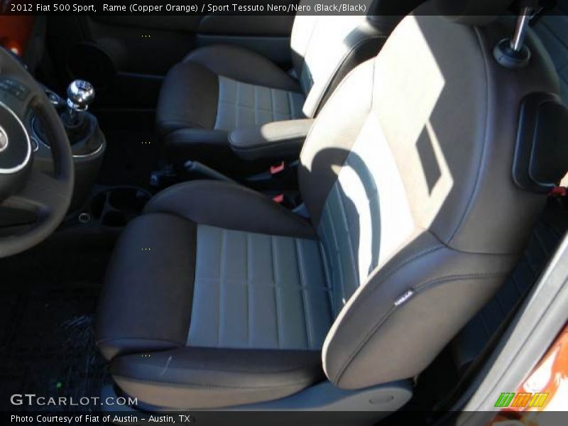 Rame (Copper Orange) / Sport Tessuto Nero/Nero (Black/Black) 2012 Fiat 500 Sport