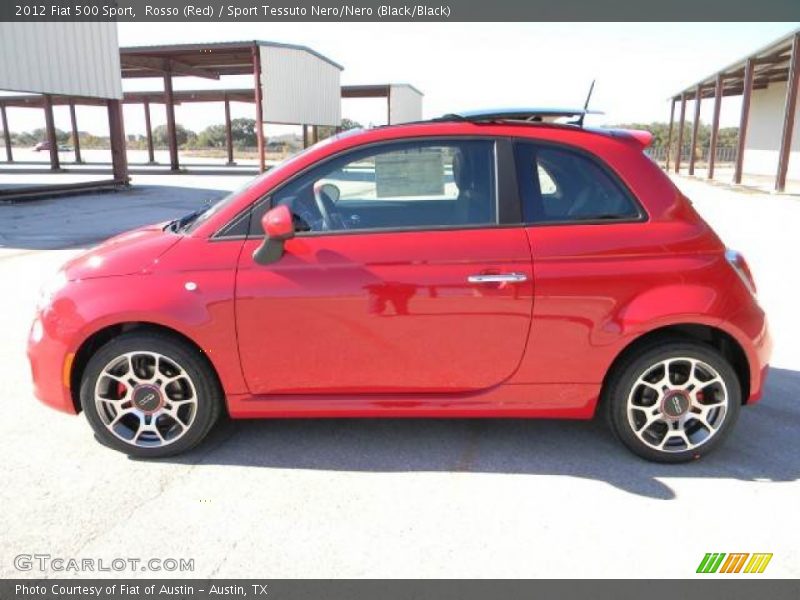 Rosso (Red) / Sport Tessuto Nero/Nero (Black/Black) 2012 Fiat 500 Sport