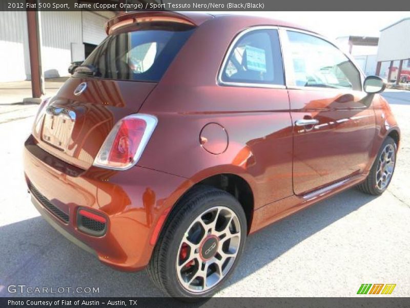 Rame (Copper Orange) / Sport Tessuto Nero/Nero (Black/Black) 2012 Fiat 500 Sport